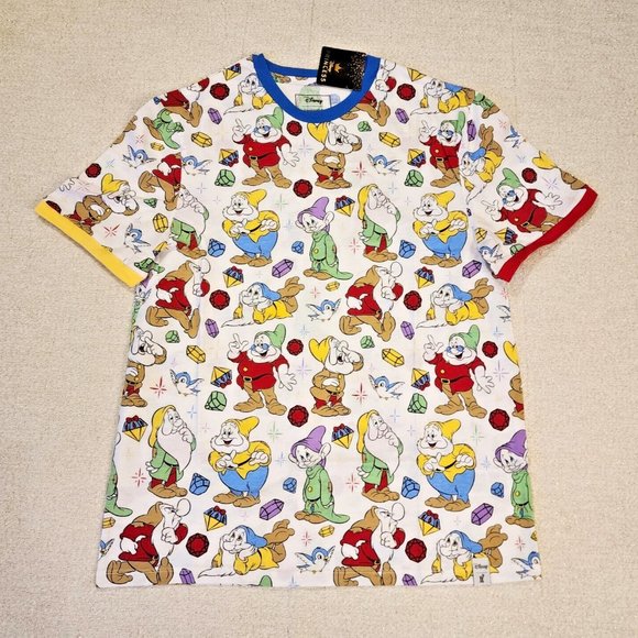 Loungefly Disney Snow White Seven Dwarfs Core AOP Mine Gems T Shirt Size Meduim - Picture 1 of 14
